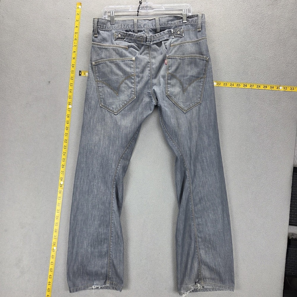Vintage Levis Engineered Jeans Mens Gray Buckle Back Twisted Fits 34x30
